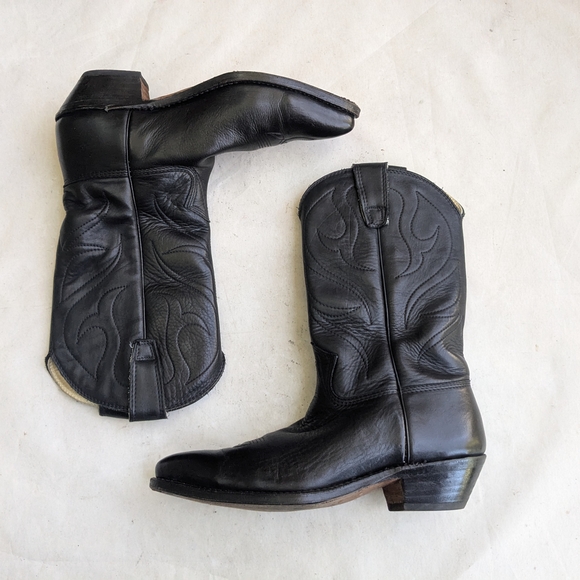 Stewart Boot Co Cowboy Boots Black Leather Men 10.5 - Picture 1 of 12